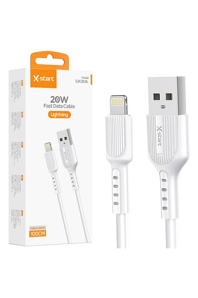 REDz Accessories USB-Lightning Cable, 1m, X-Start, iPhone Compatible, Data Transfer and Power 20W, White