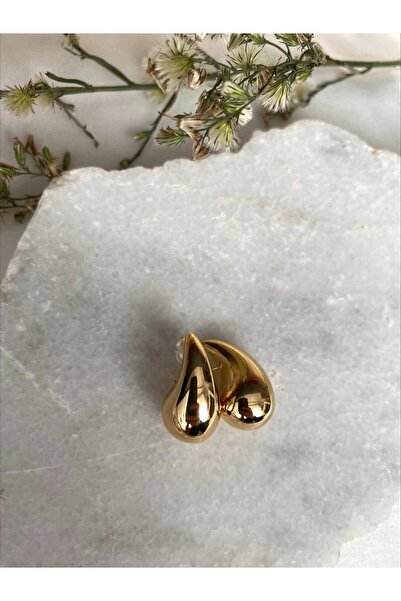 NOVA ACCESSORY Çelik Gold Su Damlası Küpe