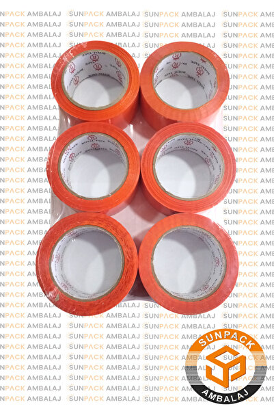 sunpack ambalaj Royal Tape Turuncu Koli Bandı 45mm x 100m (6 Adet) - Güçlü Yapışkanlı Koli Bandı