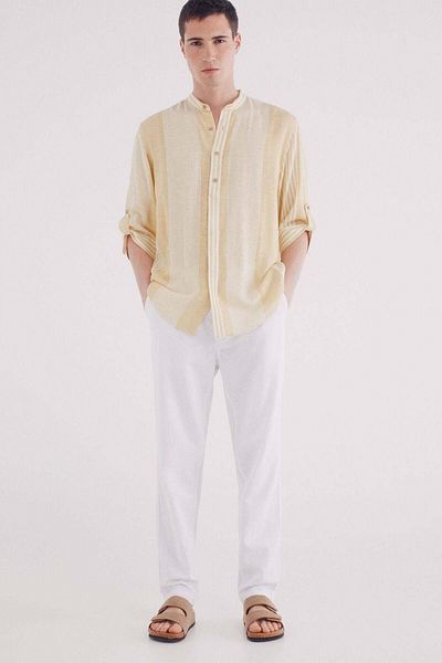 Springfield Slim Fit Linen Chinos Trousers