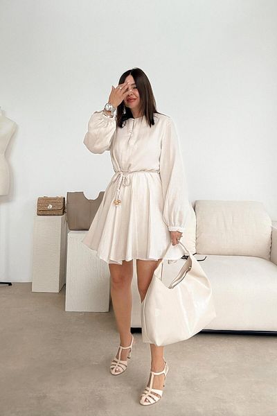 ELVAN TOLON Muslin Beige Dress
