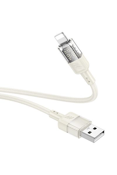 REDz Accessories Charging Cable, Iphone Compatible, Usb To Lightning, Hoco U129, Power 2.4a, 1.2m, Beige