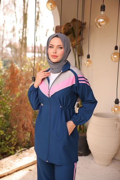 MİMİ Luxury Wear Σετ αθλητικής φόρμας Hijab Σετ αθλητικής φόρμας με φερμουάρ κάτω