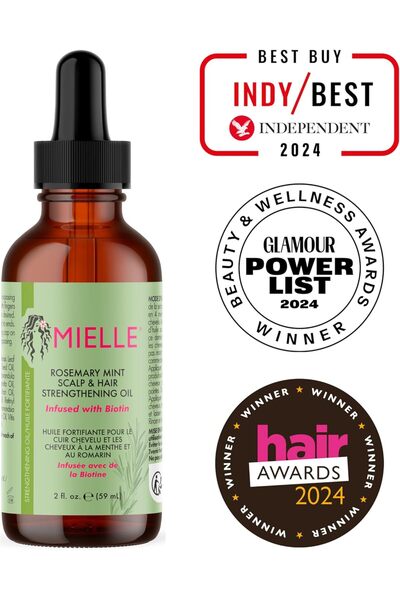 mielle organics Rosemary Mint Scalp & Hair Strengthening Oil for All Hair Types, 59ml (Pack of 2)