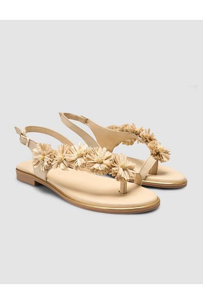 Cabani 100% Genuine Leather Beige Women's Sandals