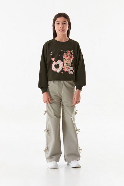 Fulla Moda Girl's Trousers with Ribbon Detail