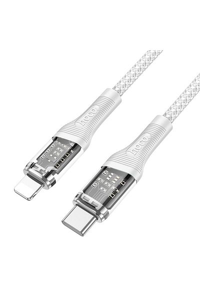 REDz Accessories Cable Compatible with iPhone, type-C to Lightning, Hoco U111, PD 20W, Textile, White