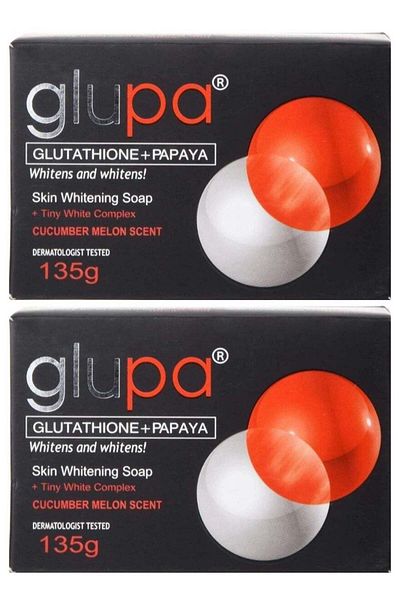 Glupa 2 pieces of Glutathione Papaya Skin Whitening Soap 135 x 2g