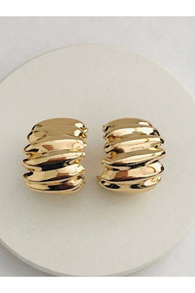 Mercan Aksesuar Çelik Kalın Kabartma Küpe