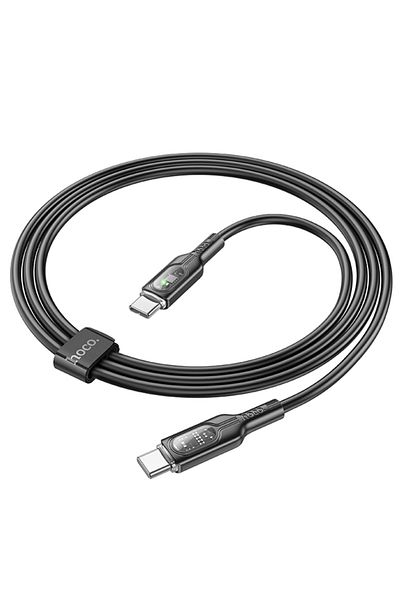 REDz Accessories Cablu de date, pentru iPhone 15/16 și Android, Type-C la Type-C, Hoco U120, putere 60w, 1,2m, negru