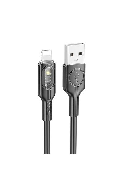 REDz Accessories Cablu de date, compatibil cu iPhone, USB la Lightning, Hoco U120, alimentare 2.4A, 1.2m, negru