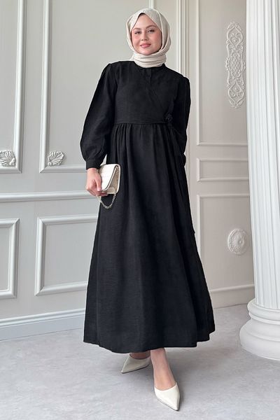 InStyle Cross Tie Black Dress