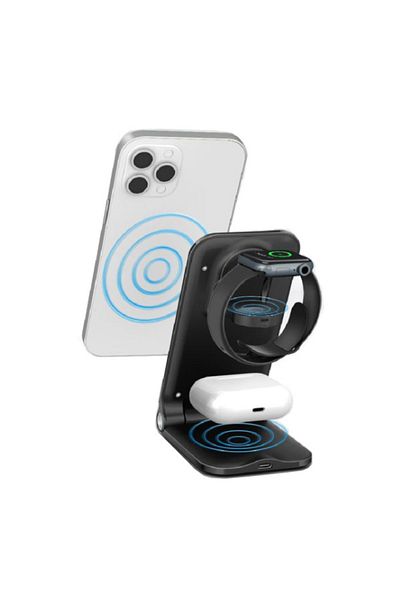 REDz Accessories 3 In 1 Desk Stand, Wireless Charging, Foldable, Ojd76, Black