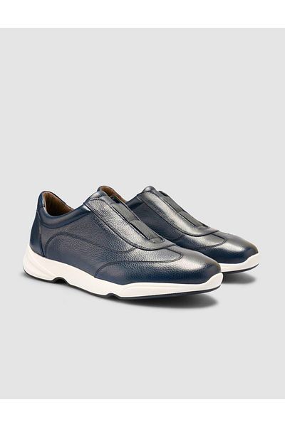 Cabani Pantofi sport pentru bărbați, 100% piele naturală, albastru bleumarin