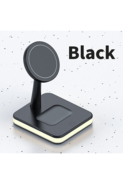 REDz Accessories Βάση ασύρματης φόρτισης 2 σε 1, μαγνητική, USB, μαύρη