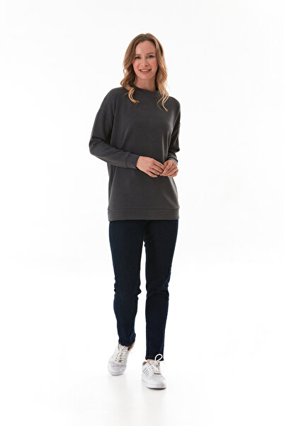 Fulla Moda Basic Bisiklet Yaka Modal Tunik