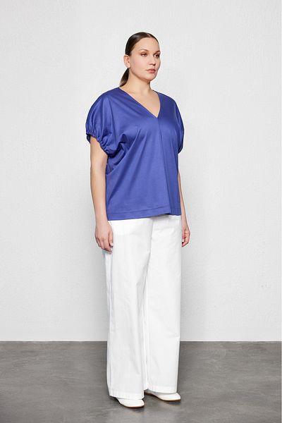 LUOKK Anko Sleeve Gathered Plus Size Blouse Purple
