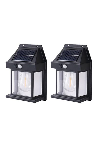 NEXTLY Set 2 X Lampa Solara De Exterior Cu Bec , 3 Moduri De Functionare, Senzori De Miscare