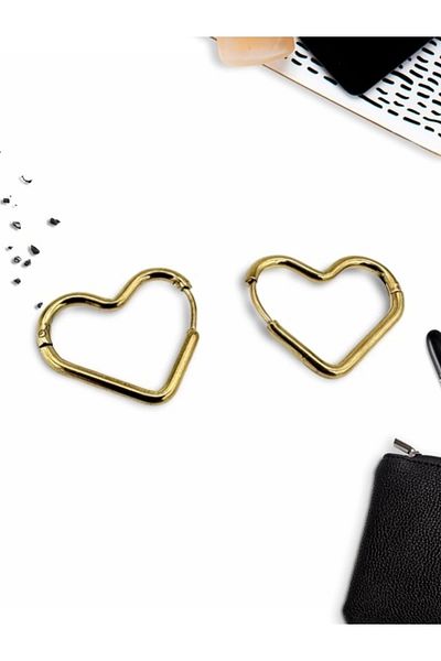 MAZEN Surgical Steel Heart Model Earrings 316L Non-Tarnish Earrings
