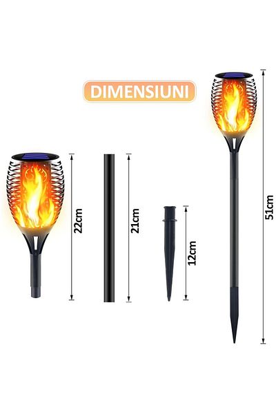 NEXTLY Set 10 x lampa solara de exterior tip torta cu efect de flacara NEXTLY, negru