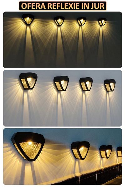 NEXTLY Set 2 X Lampa De Exterior Cu Incarcare Solara, Lumina Calda, Senzor De Lumina, Waterproof Ip44