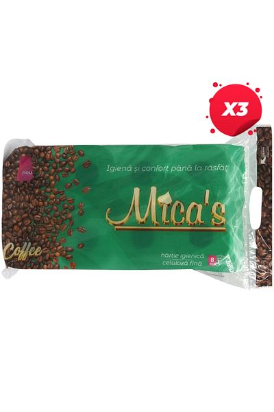 micasa X3-MICAS TOILET PAPER 8ROLLS 3STRS COFFEE