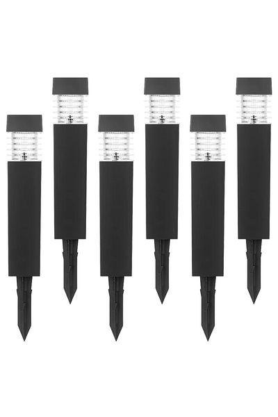 NEXTLY Set of 6 outdoor solar garden lights with stakes, NEXTLY, black