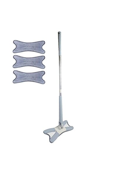 YBOSHOP Mop multifuncțional cu 3 lavete, cap rotativ 360° și pliabil 180°, mi...