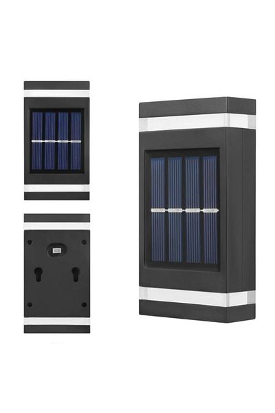 NEXTLY Set 2 x lampa decorativa cu incarcare solara NEXTLY, pentru perete/gard, negru