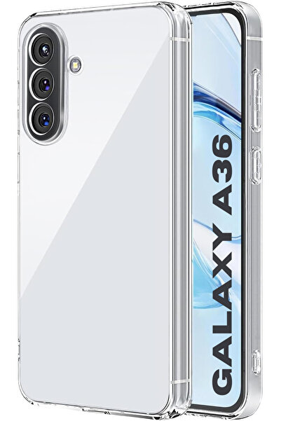 Evax (LUX ŞEFFAF) Samsung Galaxy A36 Şeffaf Kamera Yeri Korumalı Silikon Kılıf