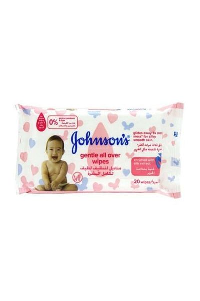 Johnson's Baby Wipes Gentle Cleansing for Whole Skin - 20 Wipes