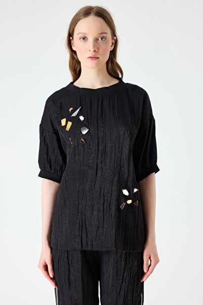 FEVER Taş detaylı kırışık dokulu bluz