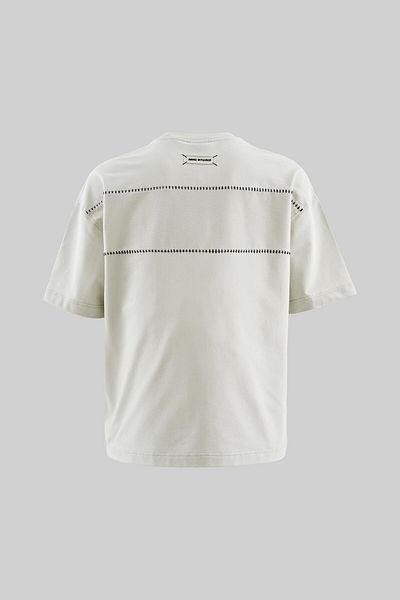 Machinist Men's Patch and Stitch Details Oversize Space Gray T-Shirt