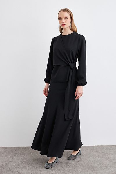 VAVİNOR Roza Skirt Blouse Set - Black