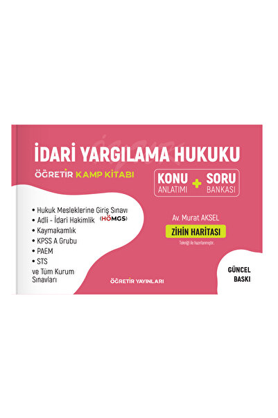 hukuk öğretir 2026 Idari Yargılama Hukuku Konu Anlatımlı - Idari Hakimlik - Adli Hakimlik - Hmgs - Paem - Kpss A