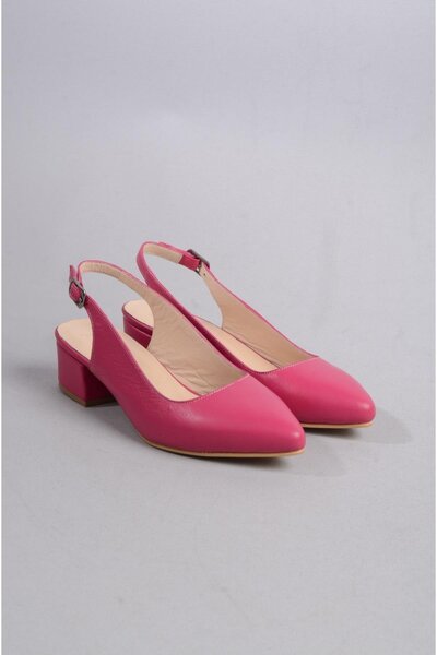 SEÇ KUNDURA Fuchsia Genuine Leather Heeled Women's Shoes - Seç 789 (4.5 Cm)