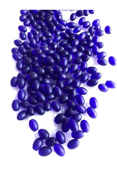 Flea Market Mărgele de sticlă albastră ovală de 8 mm - Mărgele de bijuterii -...