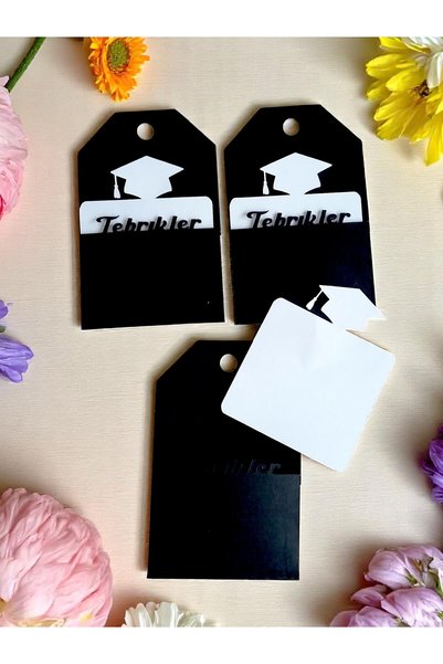 Armada 15 Graduation Caps and Note Papers, Congratulations Written Gift Tags (6 cm * 9 cm)