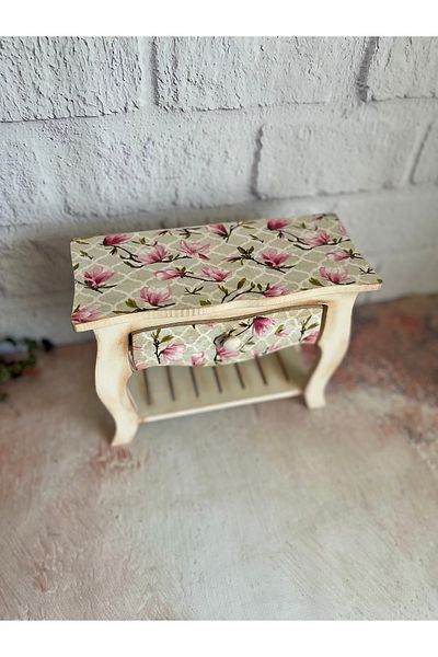 Bypinaryuksel Pink Floral Mini, Drawer Dresuar, Jewelry Box