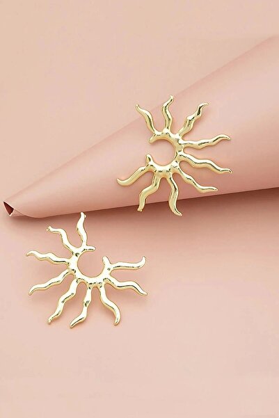 Dora Accessories Güneş Figürlü Altın Renk Küpe