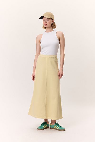 Manuka Wash Effect Bell Skirt Yellow