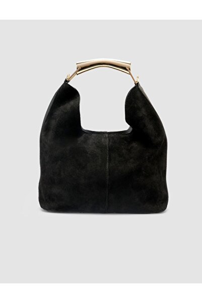 Cabani 100% Genuine Leather Black Women's Suede Bag