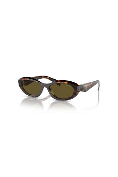 Prada Woman Irregular Sunglasses- Pr 26zs - Lense Size:55mm - Honey Tortoise