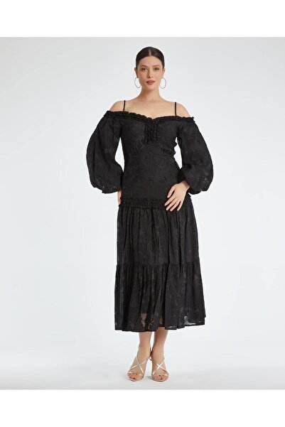 SERPİL Kadın Elbise - Askılı, Düşük Omuzlu - Modern ve Şık Tasarım - Özel Gün ve Davet için Elbise