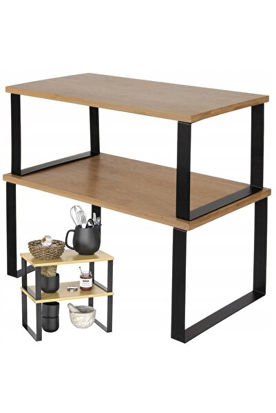 zola Set 2 rafturi organizatoare multifunctionale, bambus/fier,dimensiuni 33.5 x 19.5/18.5 x 16.5/14.5 cm