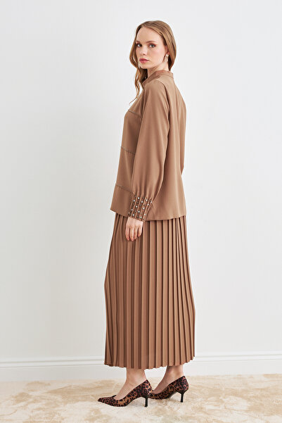 VAVİNOR Arin Πλισέ Σετ Διπλό - Camel