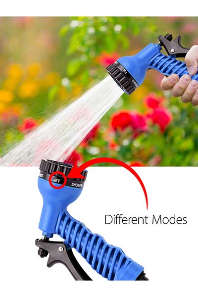 JONGO Magic Garden Hose 30M – Expandable Latex Hose with Brass Connector & Spray Nozzle