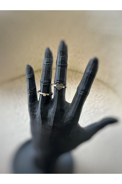 Ülkü Set of 2 Women's Steel Rings (Size 19)