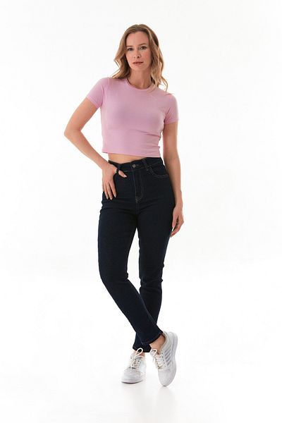 Fulla Moda Μπλουζάκι Basic Crew Neck Crop