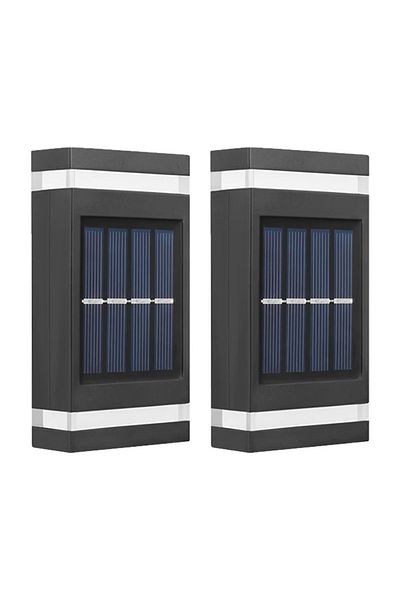 NEXTLY Set 2 x lampa decorativa cu incarcare solara NEXTLY, pentru perete/gard, negru